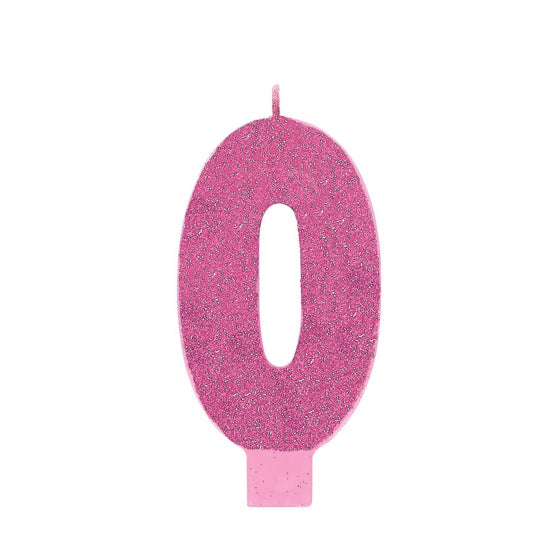 CANDLE LARGE NUMERAL GLITTER