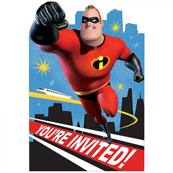 INCREDIBLES 2 POSTCARD INVITATIONS