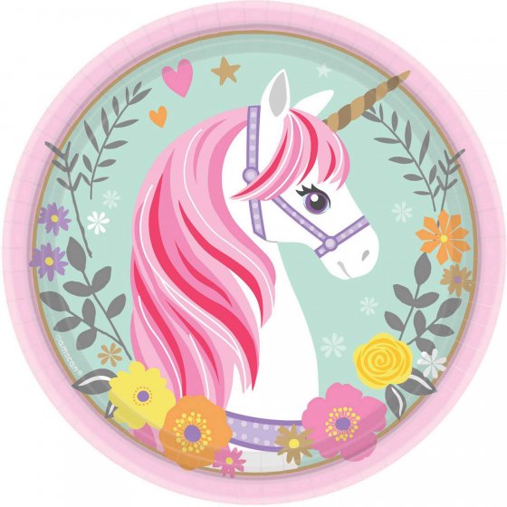 MAGICAL UNICORN 17CM ROUND PLATE