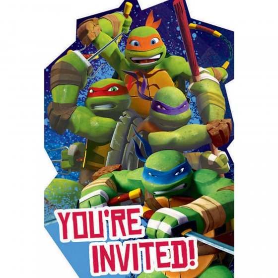 TEENAGE MUTANT NINJA TURTLES POSTCARD INVITATIONS