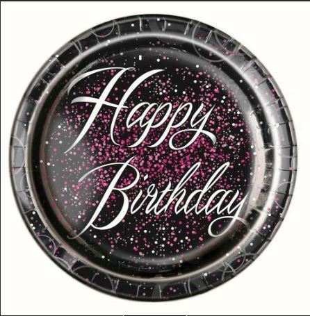 Glitz Pink Happy Birthday Paper Plates