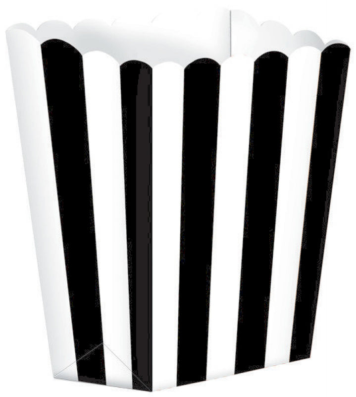 Popcorn Favor Boxes Small Striped Black