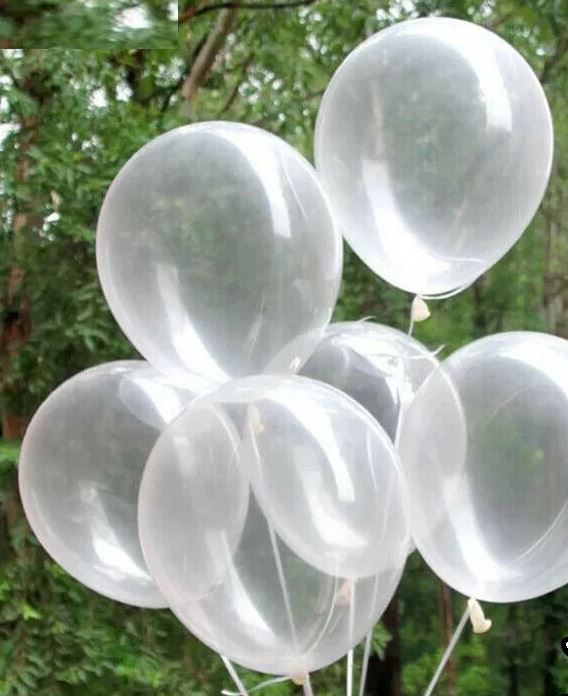 Anniversary Hearts Print Clear Latex Balloons