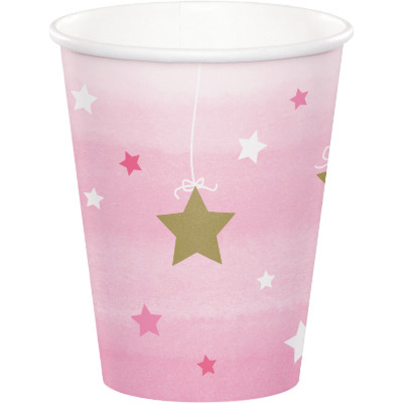 One Little Star Girl Birthday Paper Cups