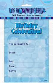 Glitz Blue 16 Invitations