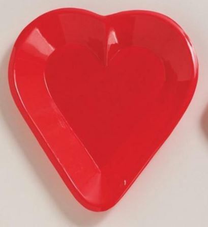 Casino Mini Snack Red Heart Plastic Tray