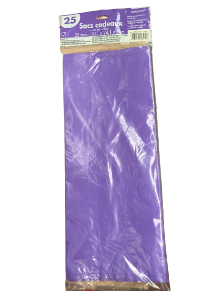 PURPLE BIRTHDAY PARTY PLASTIC CELLOPHANE FAVOUR LOLLY TREAT GIFT BAGS SACKS 25
