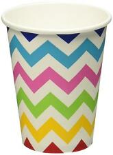 Bright Chevron Modern Rainbow Garden Birthday Party Bulk 9 oz. Paper Cups