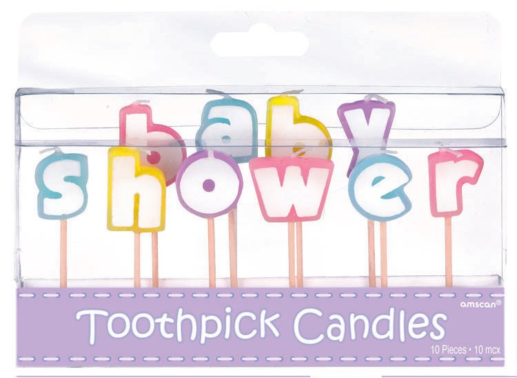 Baby Shower Toothpick Candles Cake Decoration