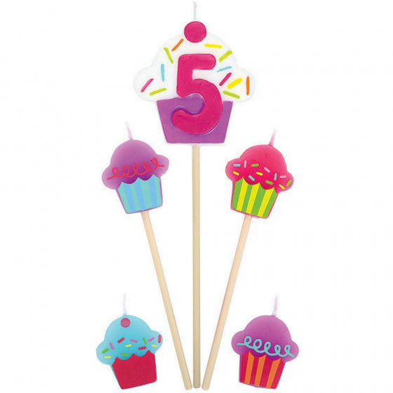 Number 5 Cupcake Birthday Pick Candle