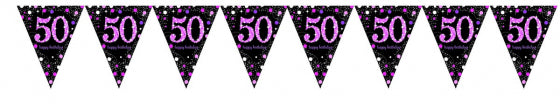Pink Celebration 50th Birthday Prismatic Banner