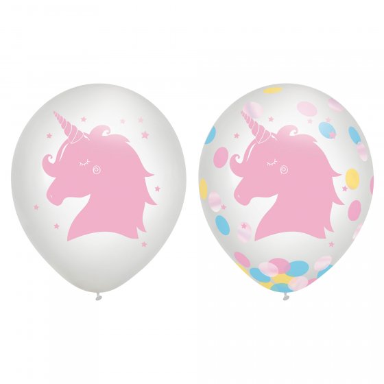 Magical Rainbow Birthday 12 inch 30cm Latex Balloons & Confetti