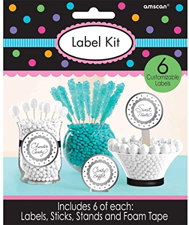 Candy Buffet Silver Colour Scalloped Labels Kit