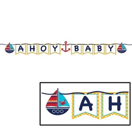 Ahoy Matey Baby Ribbon Flag Banner