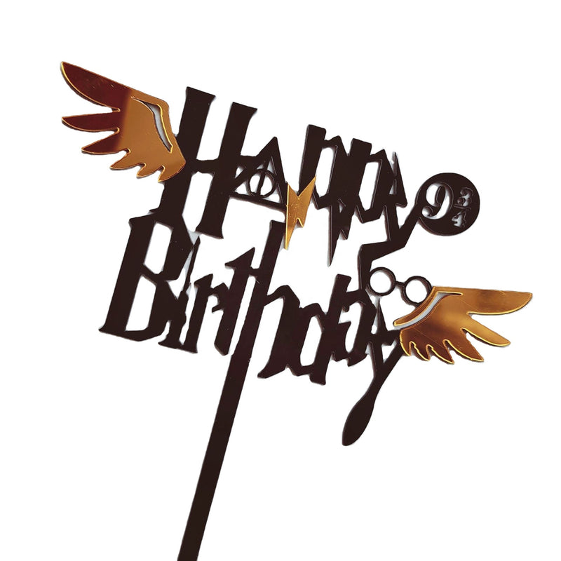 Harry Potter Wings Happy Birthday Cake Topper