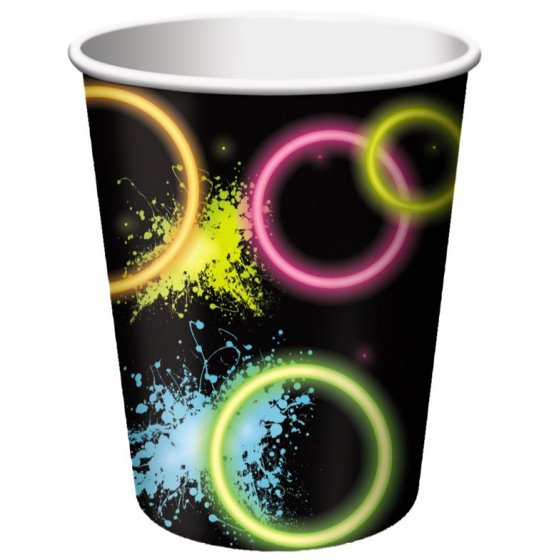 GLOW PARTY CUPS PAPER 266ML