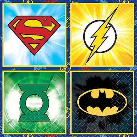 JUSTICE LEAGUE BEVERAGE NAPKINS