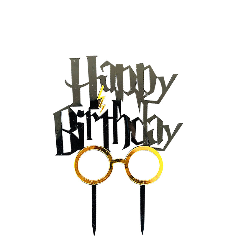 Harry Potter Eyeglasses Happy Birthday Cake Topper
