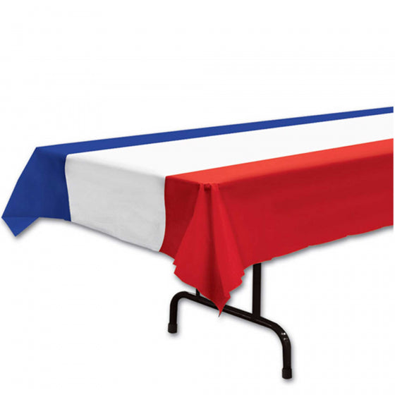 Red, White & Blue Striped Table Cover
