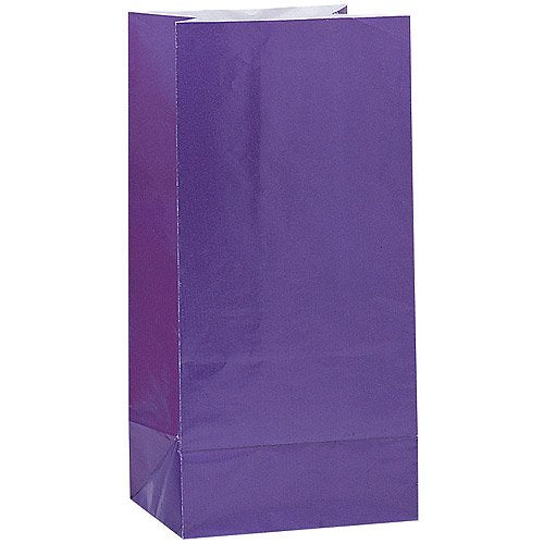 Purple Paper Favor Bags (12 Pack)
