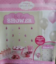 BABY GIRL DELUXE HANGING DECORATION ~ Shower Party Supplies Pink Doorway Ceiling