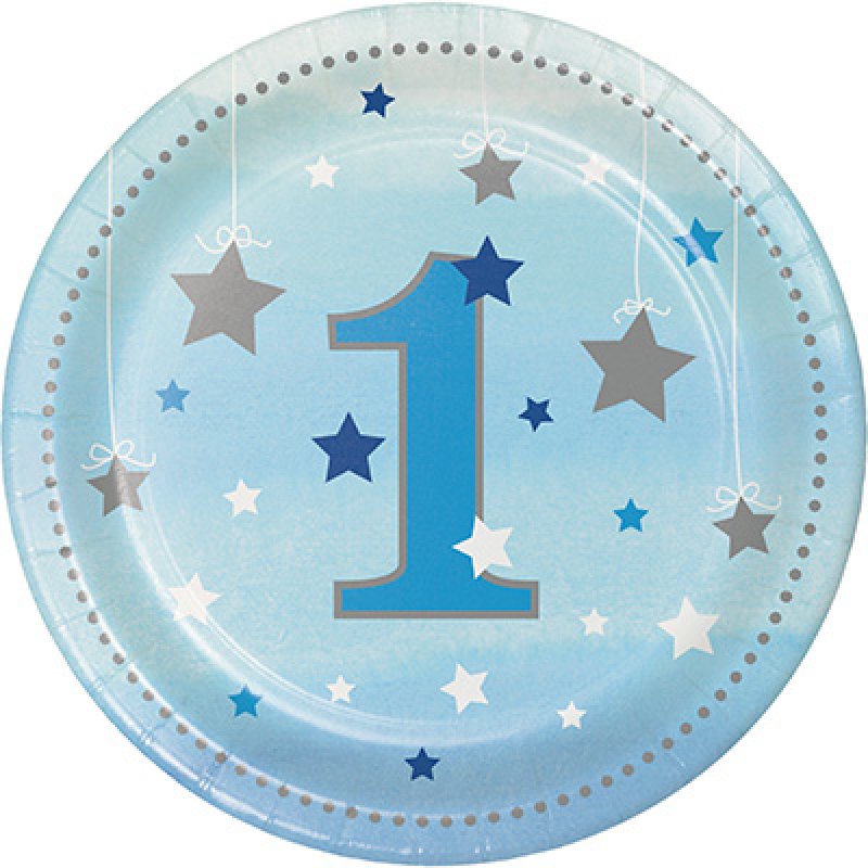 1st Little Star Boy Birthday Lunch Plates