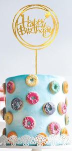 Round of Love Happy Birthday Cake Topper