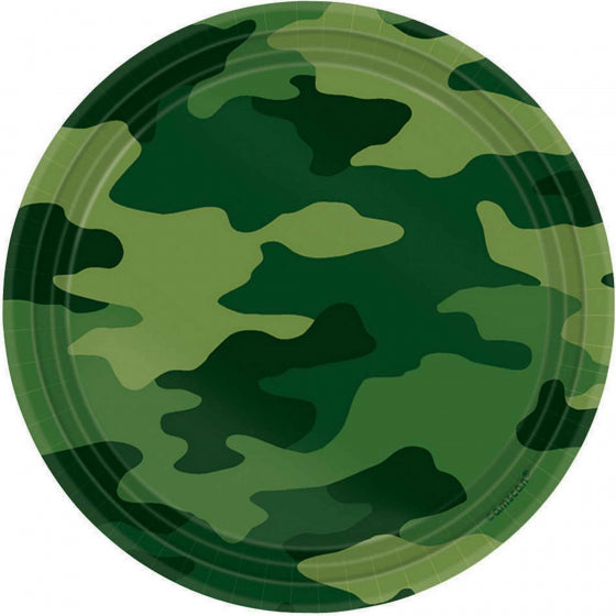 Camouflage Soldier Round Plates