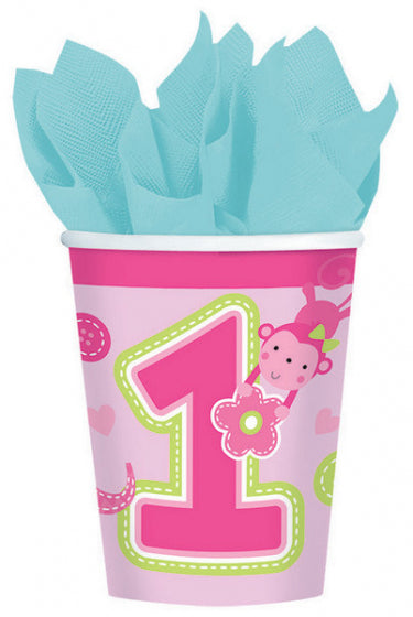 One Wild Animal Pink Girl Paper Cups