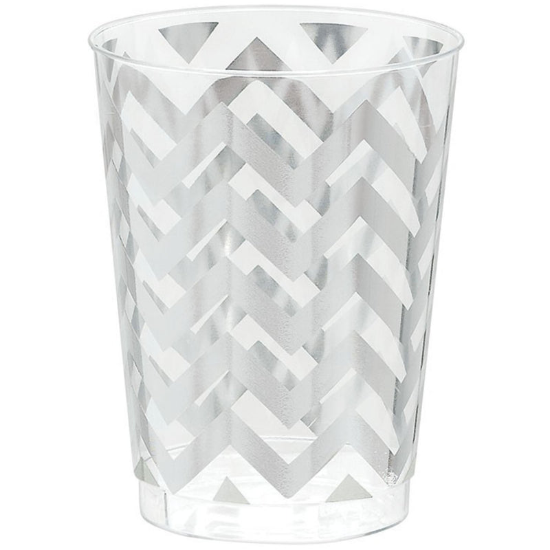 Premium Chevron Silver Drinking Cups