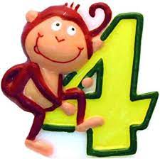 Safari Animal Number  Candles Birthday Party Cake Decoration Monkey