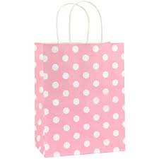 Bright Pink Polka Dot Paper Bags