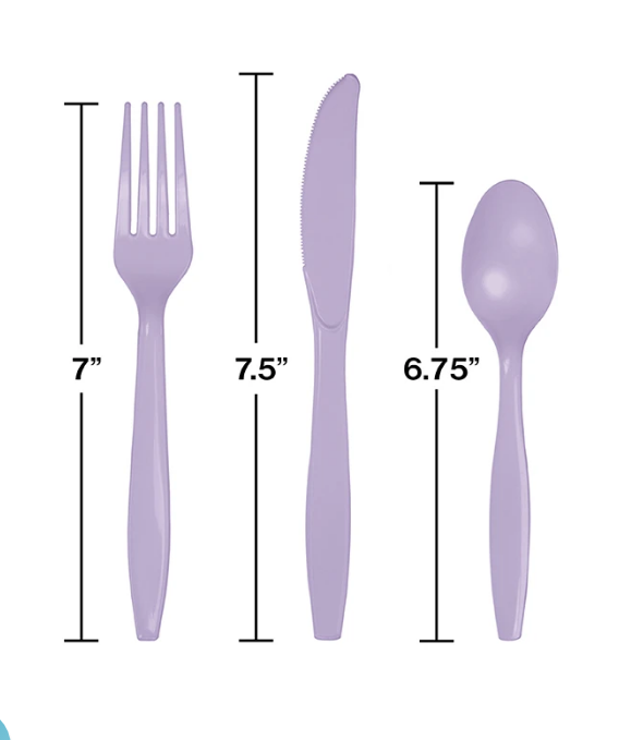 Luscious Lavender Cutlery Set Plastic