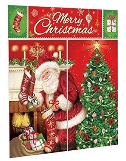 Magical Merry Christmas Santa Scene Setters Wall Decorating Kit