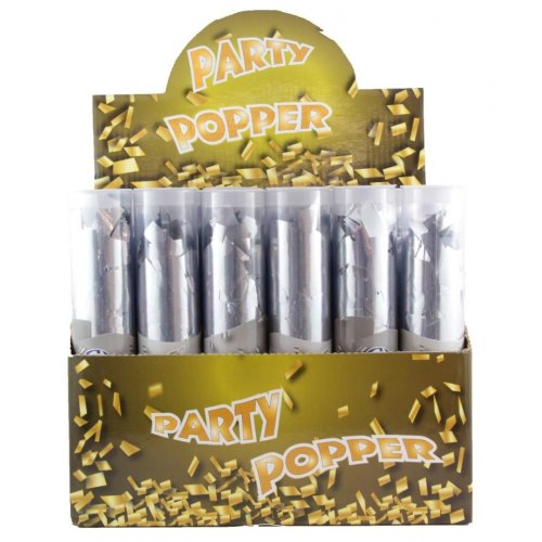 Wedding - Birthday - NYE Twist Poppers Silver Metallic