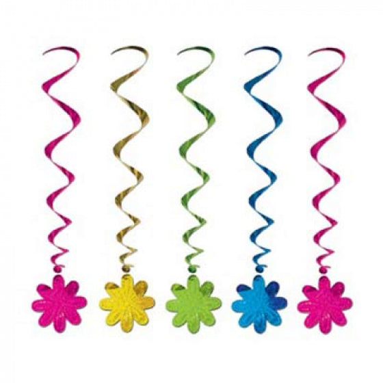 60's Flowers Themed Party Hanging Whirls