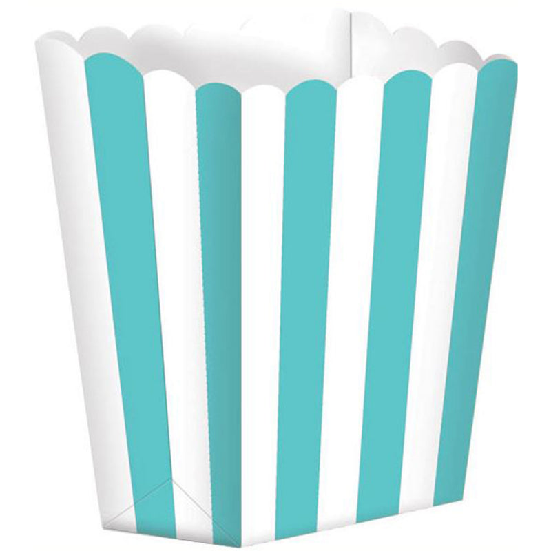 Popcorn Favor Boxes Small Stripe Robin's Egg Blue