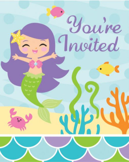 Mermaid Friends Birthday Invitations