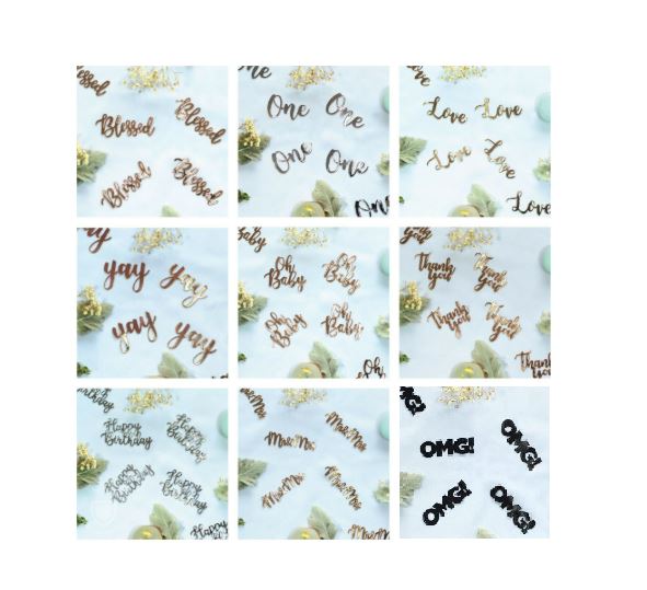 Jumbo Confetti Words - Scatters Range Of Colours & Words