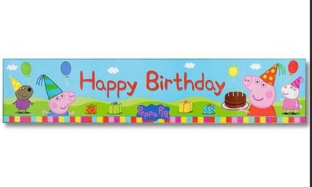Peppa Pig Happy Birthday Banner