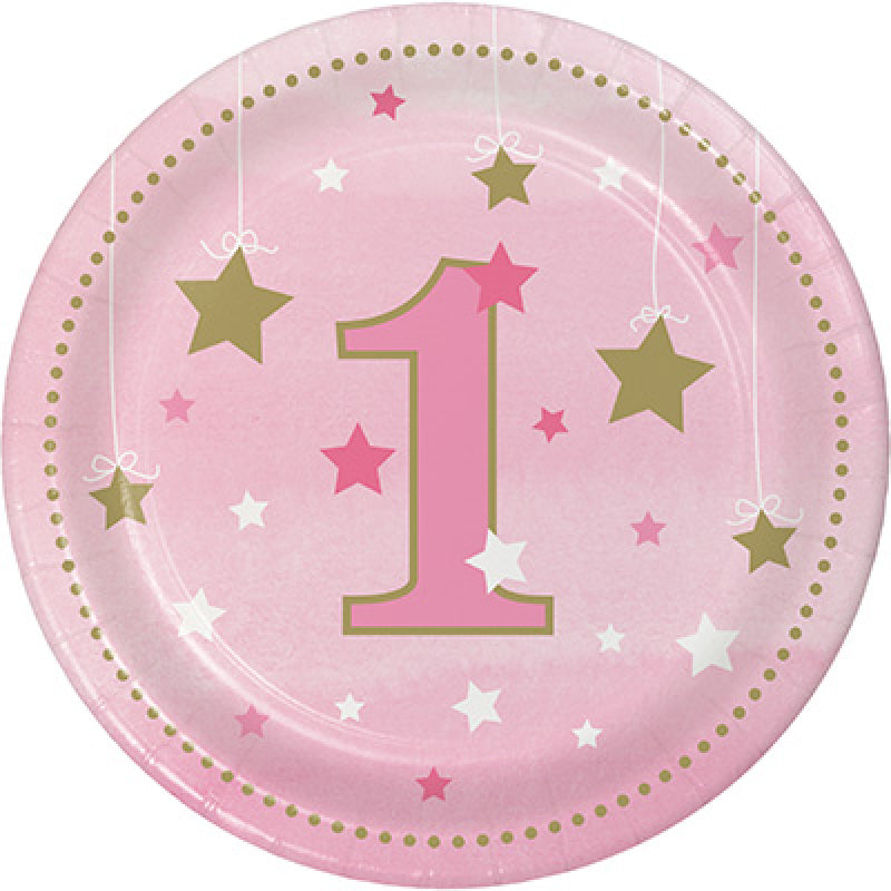 1st Birthday Little Star Girl Plates