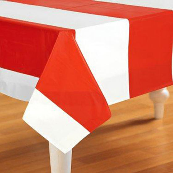 Red & White Striped Tablecover