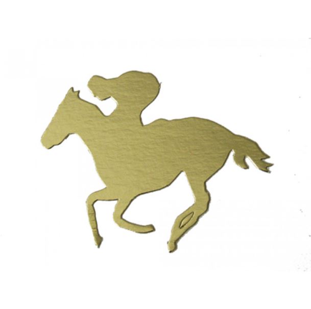 100mm Cutouts Horse & Rider Gold