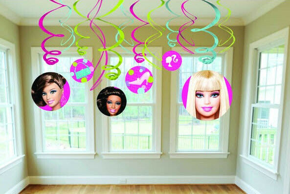 BARBIE Ceiling Cutout Dangling Decorations Party Birthday Kids Supplies