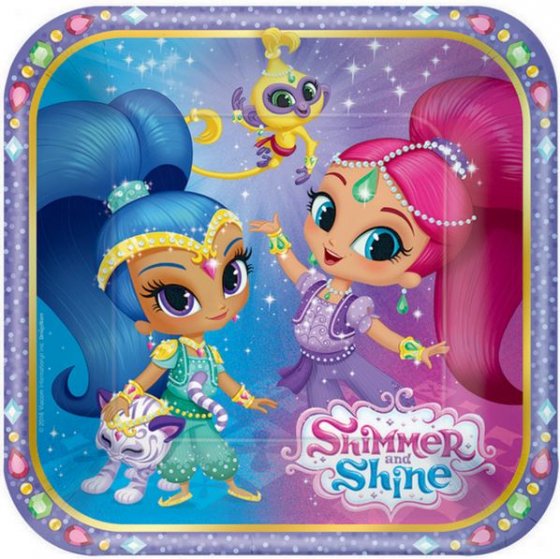 Shimmer and Shine Square Birthday Plate