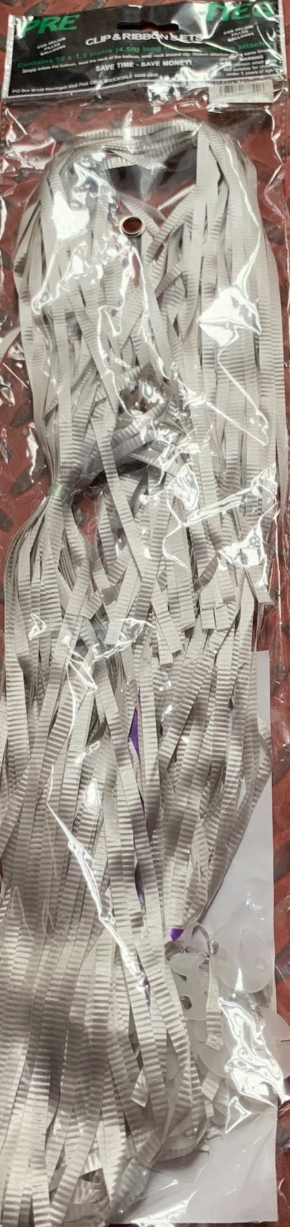 50 x Pre-cut curling ribbon with balloon tie 1.5m Ribbons Parties Weddings New